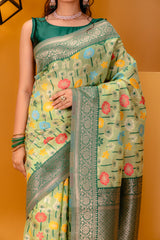 Mimosa Women's Woven Design Repated Style Art Silk Saree With Blouse Piece : SA00001583PSFREE