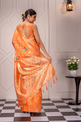 Mimosa Women's Woven Design Banarasi Style Art Silk Saree With Blouse Piece : SA00001744PCFREE