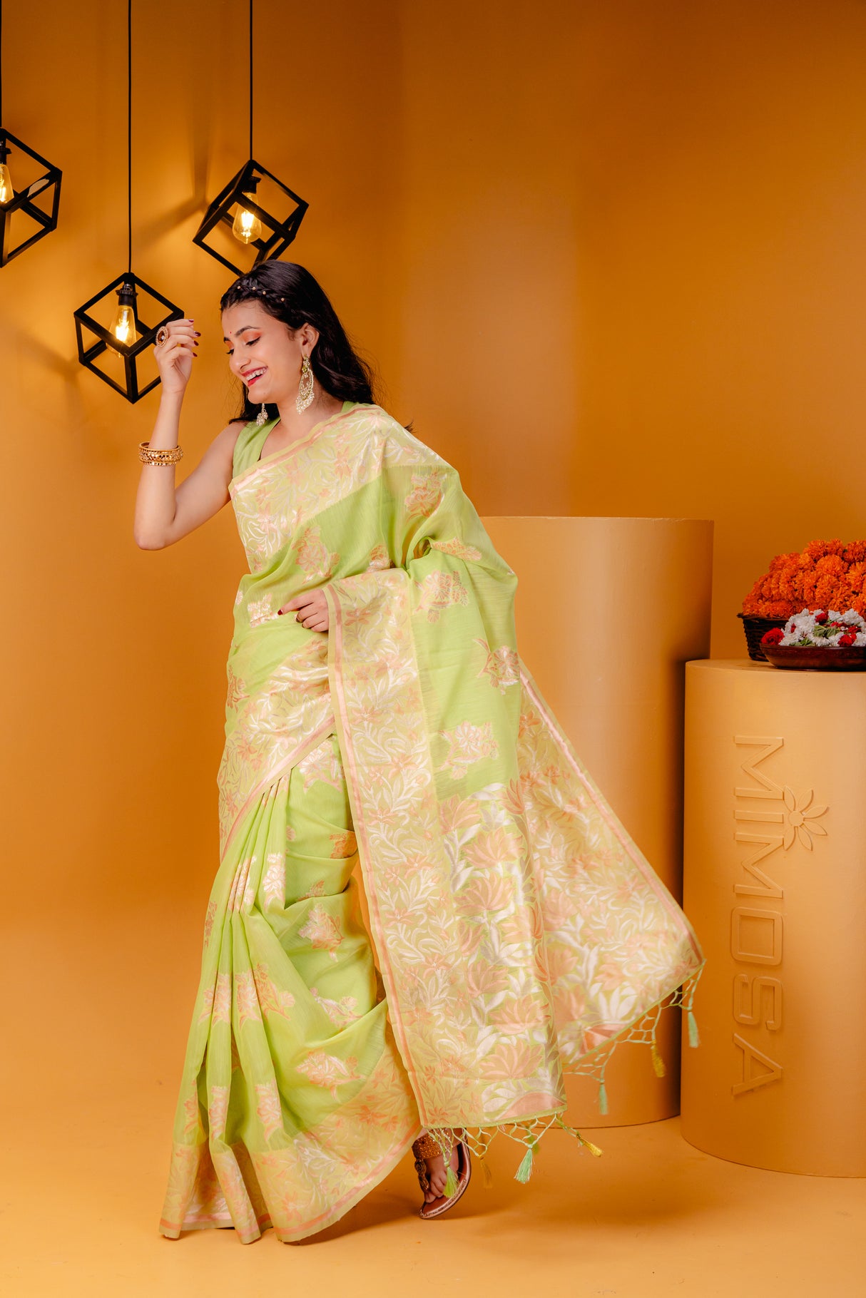 Mimosa Women's Woven Design Banarasi Style Art Silk Saree With Blouse Piece : SA00001805PSFREE