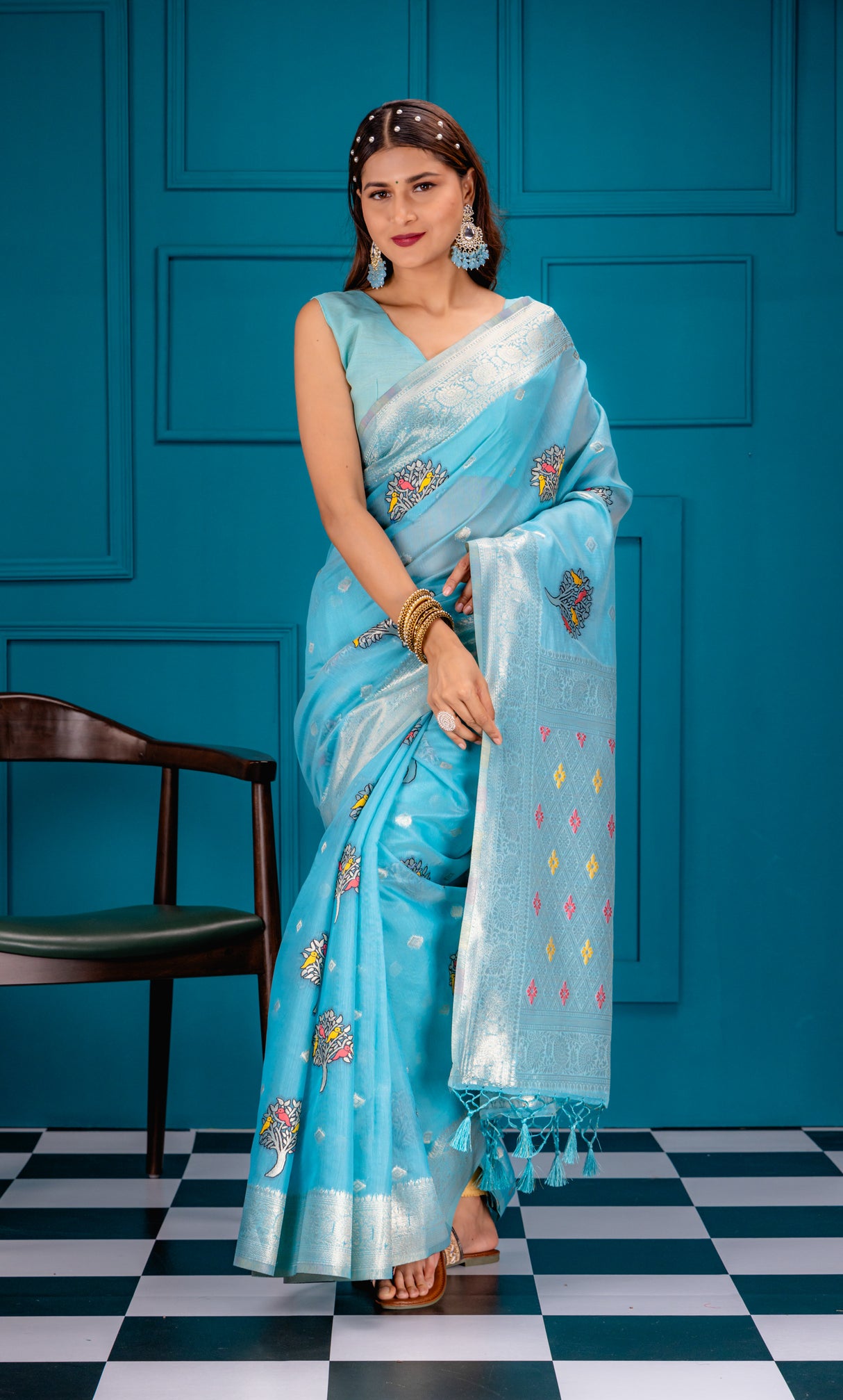 Mimosa Women's Woven Design Banarasi Style Art Silk Saree With Blouse Piece : SA00001740SFFREE