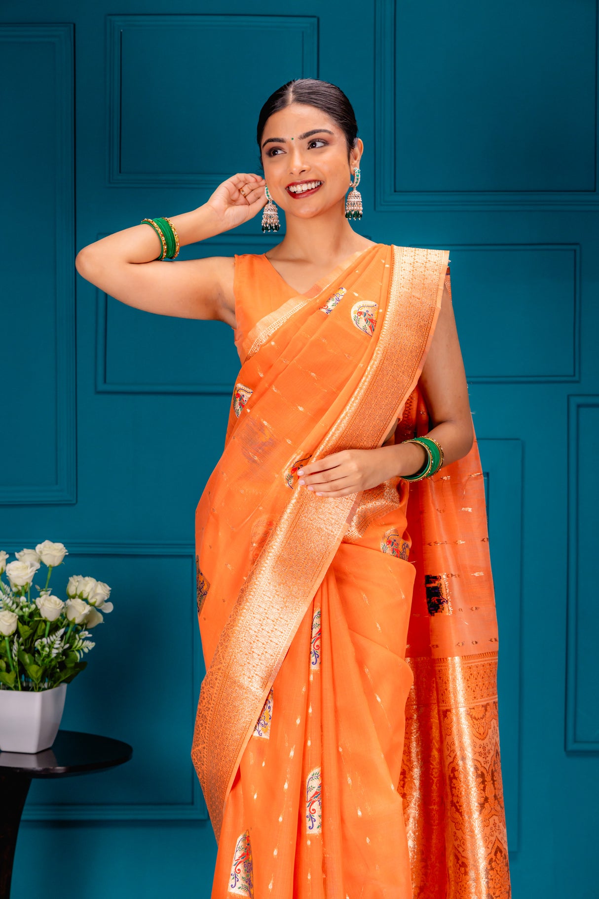 Mimosa Women's Woven Design Banarasi Style Art Silk Saree With Blouse Piece : SA00001771PCFREE