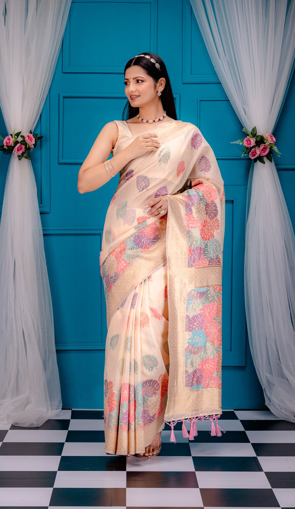 Mimosa Women's Woven Design Banarasi Style Art Silk Saree With Blouse Piece : SA00001787PCFREE