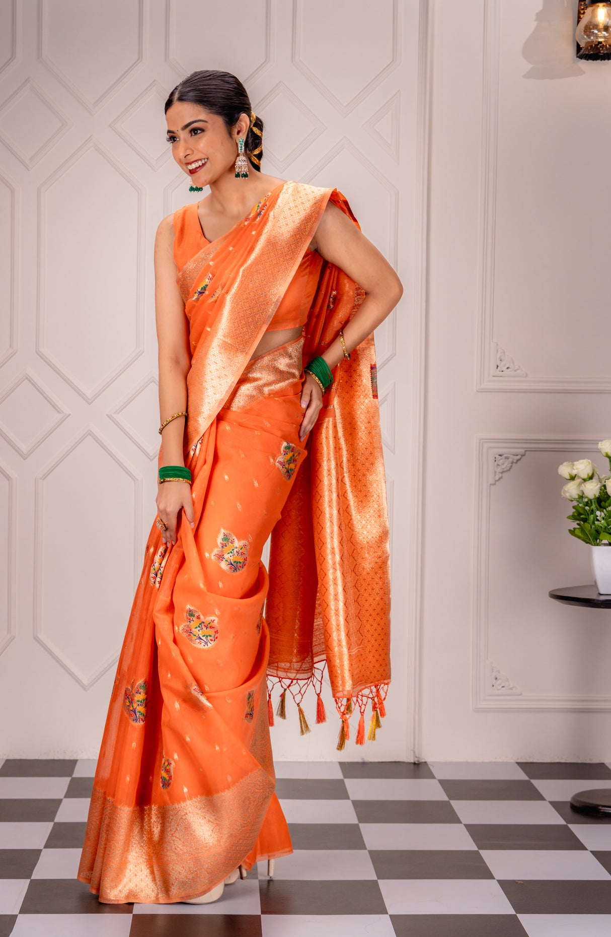 Mimosa Women's Woven Design Banarasi Style Art Silk Saree With Blouse Piece : SA00001759PCFREE