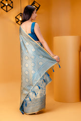 Mimosa Women's Woven Design Kanjivaram Style Art Silk Saree With Blouse Piece : SA00001621SFFREE