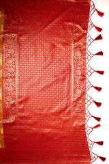 Mimosa Women's Woven Design Banarasi Style Art Silk Saree With Blouse Piece : SA00001601GDFREE