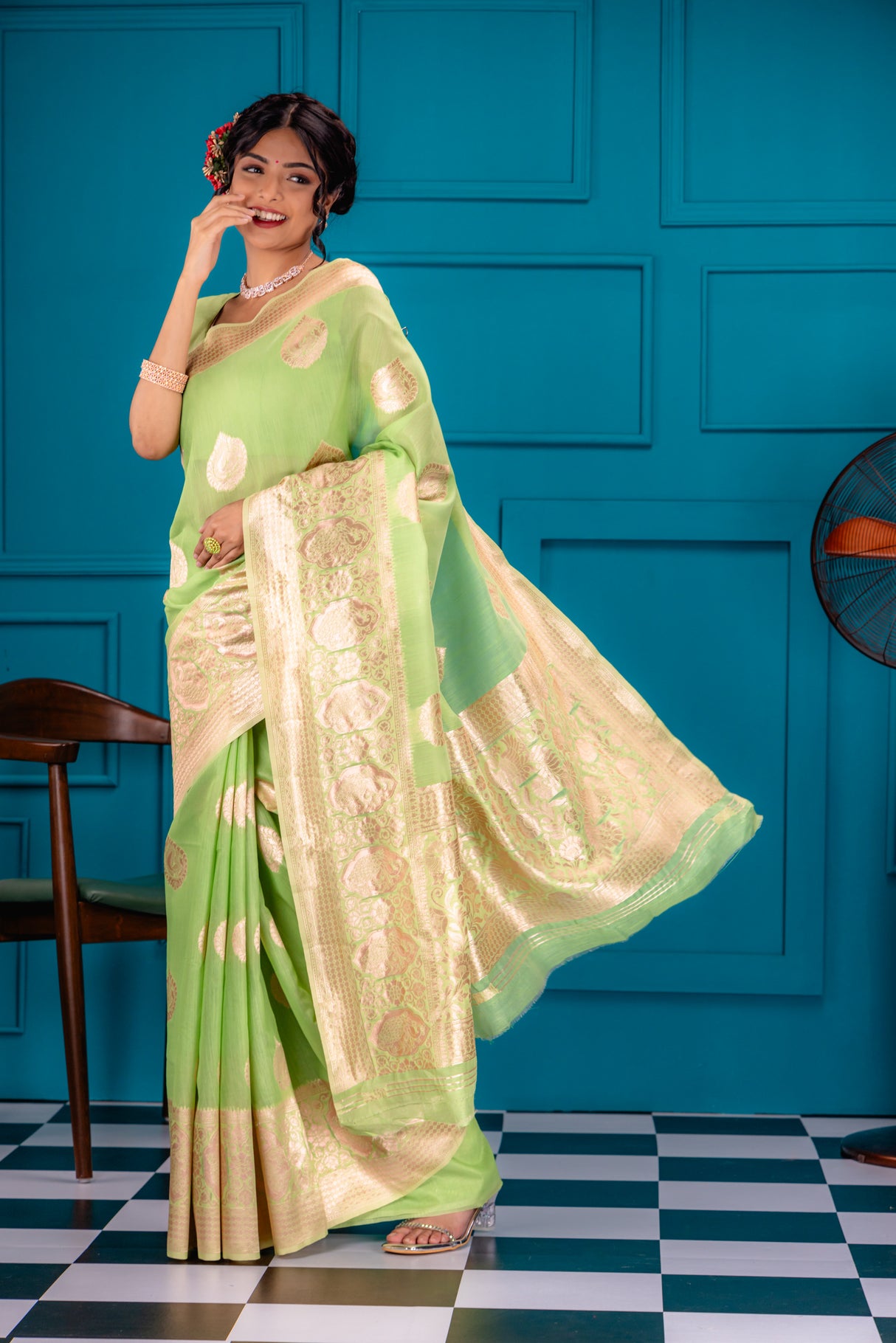 Mimosa Women's Woven Design Banarasi Style Art Silk Saree With Blouse Piece : SA00001754PSFREE