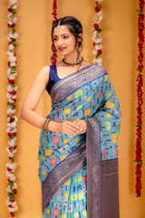 Mimosa Women's Woven Design Repated Style Art Silk Saree With Blouse Piece : SA00001583SFFREE