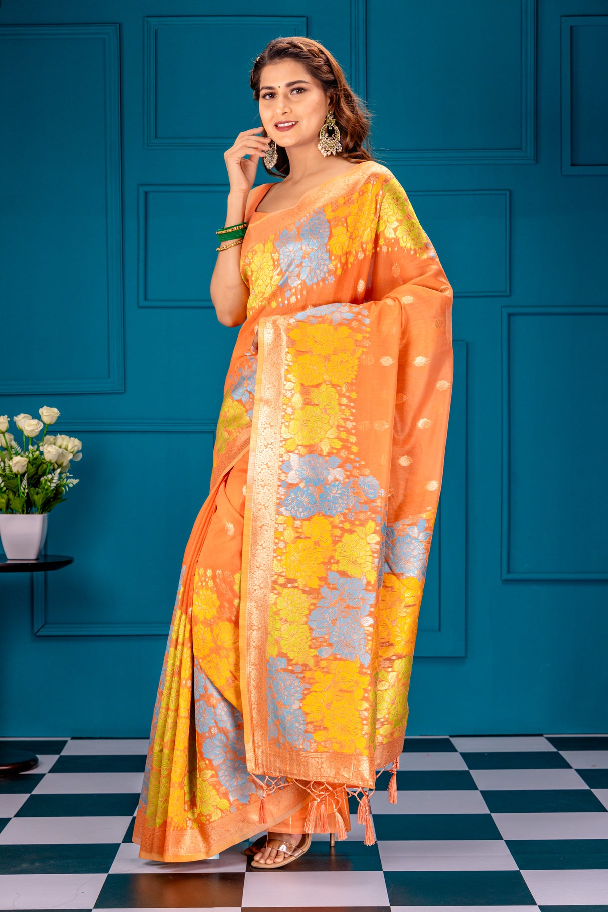 Mimosa Women's Woven Design Banarasi Style Art Silk Saree With Blouse Piece : SA00001730PCFREE