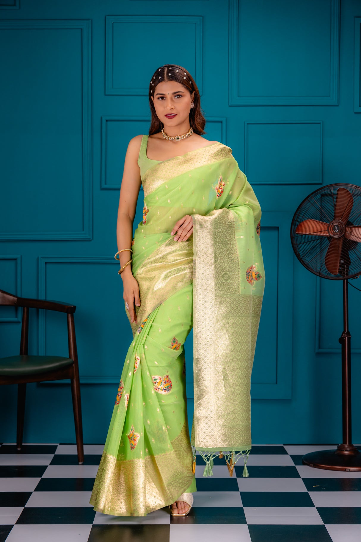 Mimosa Women's Woven Design Banarasi Style Art Silk Saree With Blouse Piece : SA00001759PSFREE