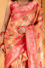 Mimosa Women's Woven Design Banarasi Style Art Silk Saree With Blouse Piece : SA00001606PCFREE