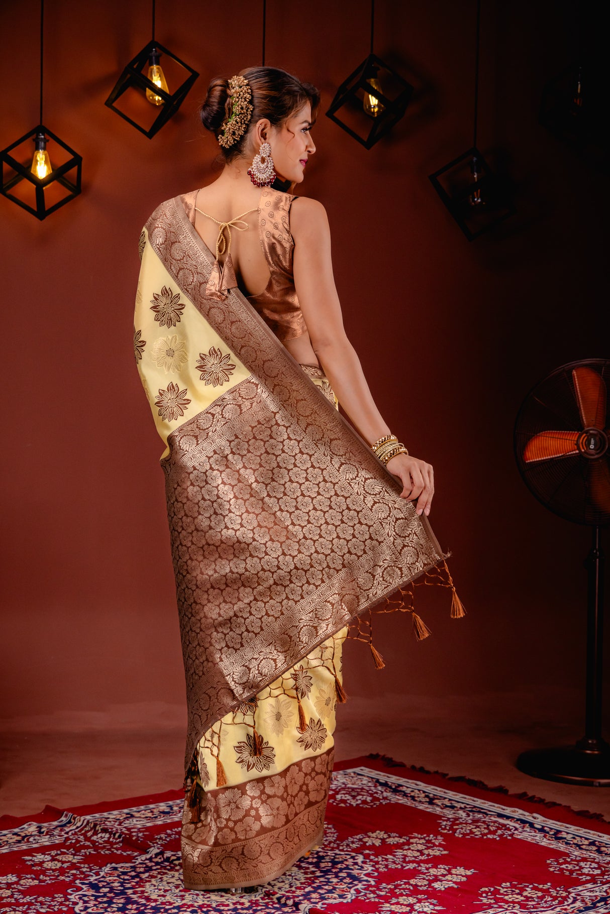 Mimosa Women's Woven Design Banarasi Style Art Silk Saree With Blouse Piece : SA00001590YLWFREE