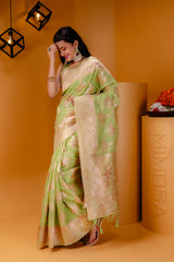 Mimosa Women's Woven Design Banarasi Style Art Silk Saree With Blouse Piece : SA00001806PSFREE