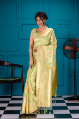 Mimosa Women's Woven Design Banarasi Style Art Silk Saree With Blouse Piece : SA00001769PSFREE