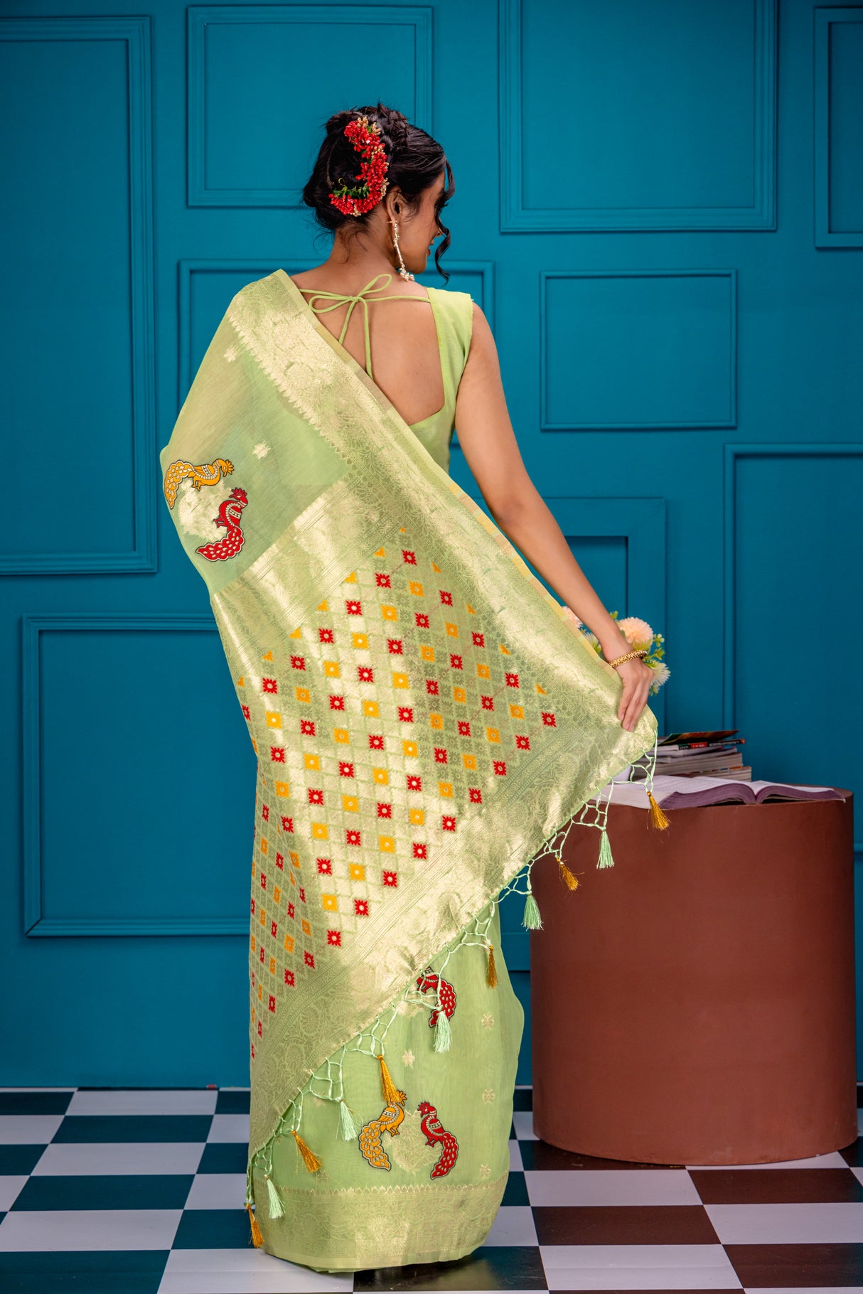 Mimosa Women's Woven Design Banarasi Style Art Silk Saree With Blouse Piece : SA00001743PSFREE