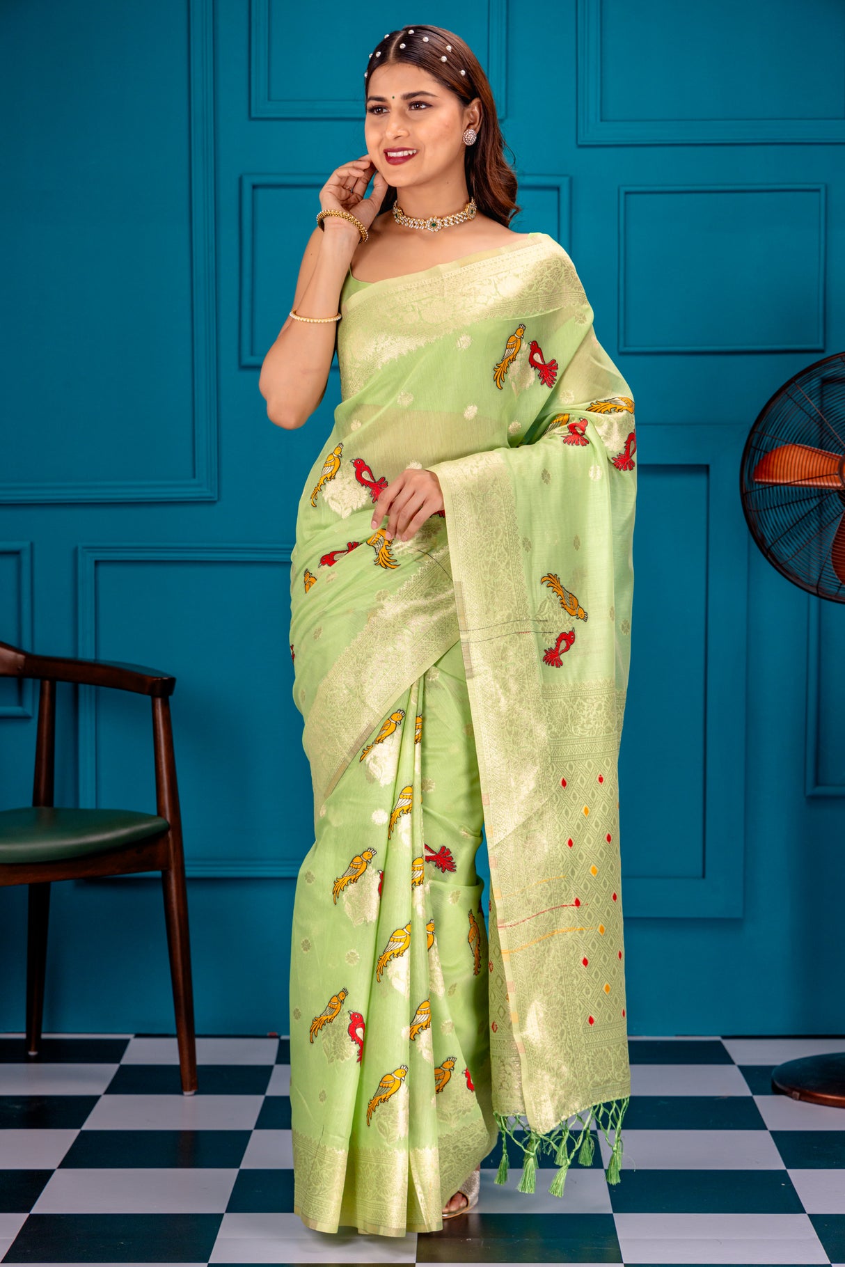 Mimosa Women's Woven Design Banarasi Style Art Silk Saree With Blouse Piece : SA00001739PSFREE