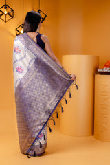 Mimosa Women's Woven Design Kanjivaram Style Art Silk Saree With Blouse Piece : SA00001626GYFREE