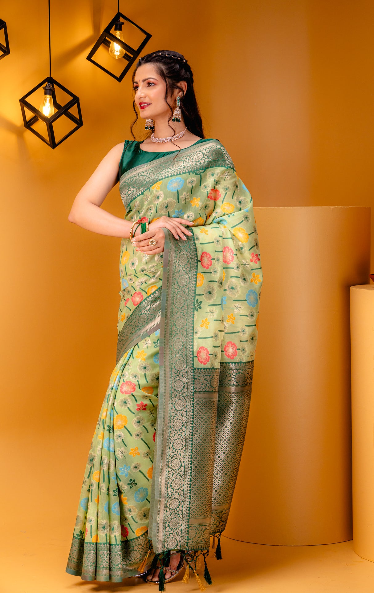 Mimosa Women's Woven Design Repated Style Art Silk Saree With Blouse Piece : SA00001583PSFREE