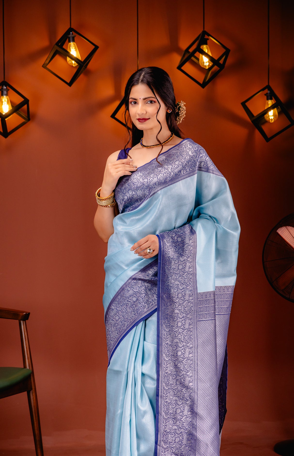 Mimosa Women's Woven Design Kanjivaram Style Art Silk Saree With Blouse Piece : SA00001761SFFREE