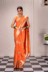 Mimosa Women's Woven Design Banarasi Style Art Silk Saree With Blouse Piece : SA00001759PCFREE