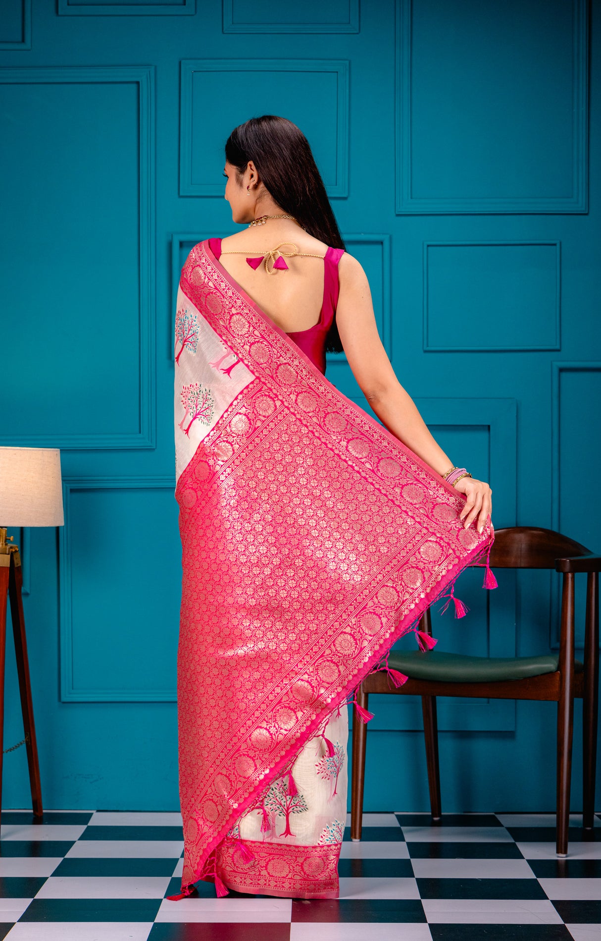 Mimosa Women's Woven Design Banarasi Style Art Silk Saree With Blouse Piece : SA00001580OFWFREE