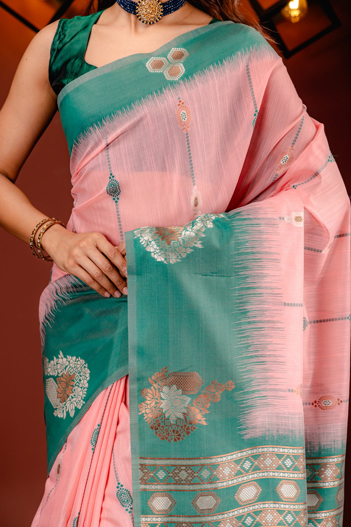 Mimosa Women's Woven Design Banarasi Style Art Silk Saree With Blouse Piece : SA00001795PCFREE