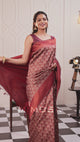 Mimosa Women's Woven Design Kanjivaram Style Art Silk Saree With Blouse Piece : SA00001790MRFREE