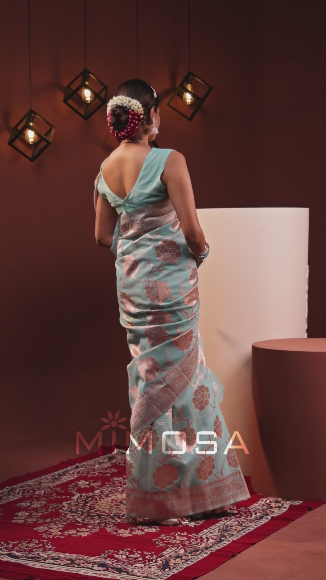 Mimosa Women's Woven Design Banarasi Style Art Silk Saree With Blouse Piece : SA00001764SFFREE