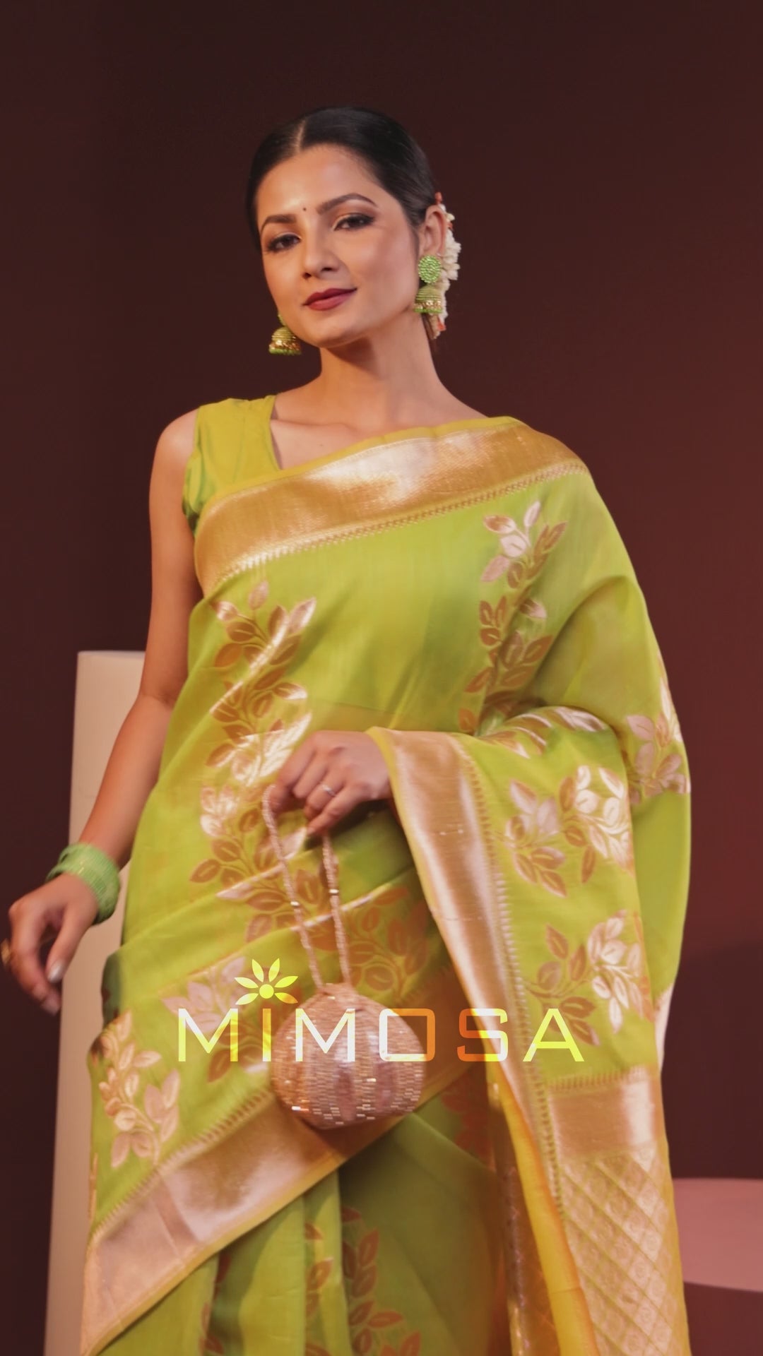 Mimosa Women's Woven Design Banarasi Style Art Silk Saree With Blouse Piece : SA00001765PSFREE