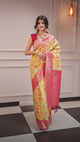 Mimosa Women's Woven Design Repated Style Art Silk Saree With Blouse Piece : SA00001583GDFREE