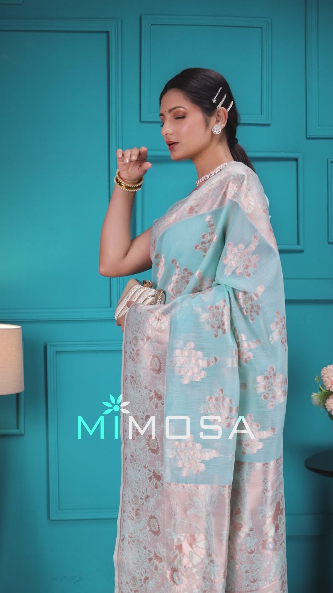 Mimosa Women's Woven Design Banarasi Style Art Silk Saree With Blouse Piece : SA00001806SFFREE