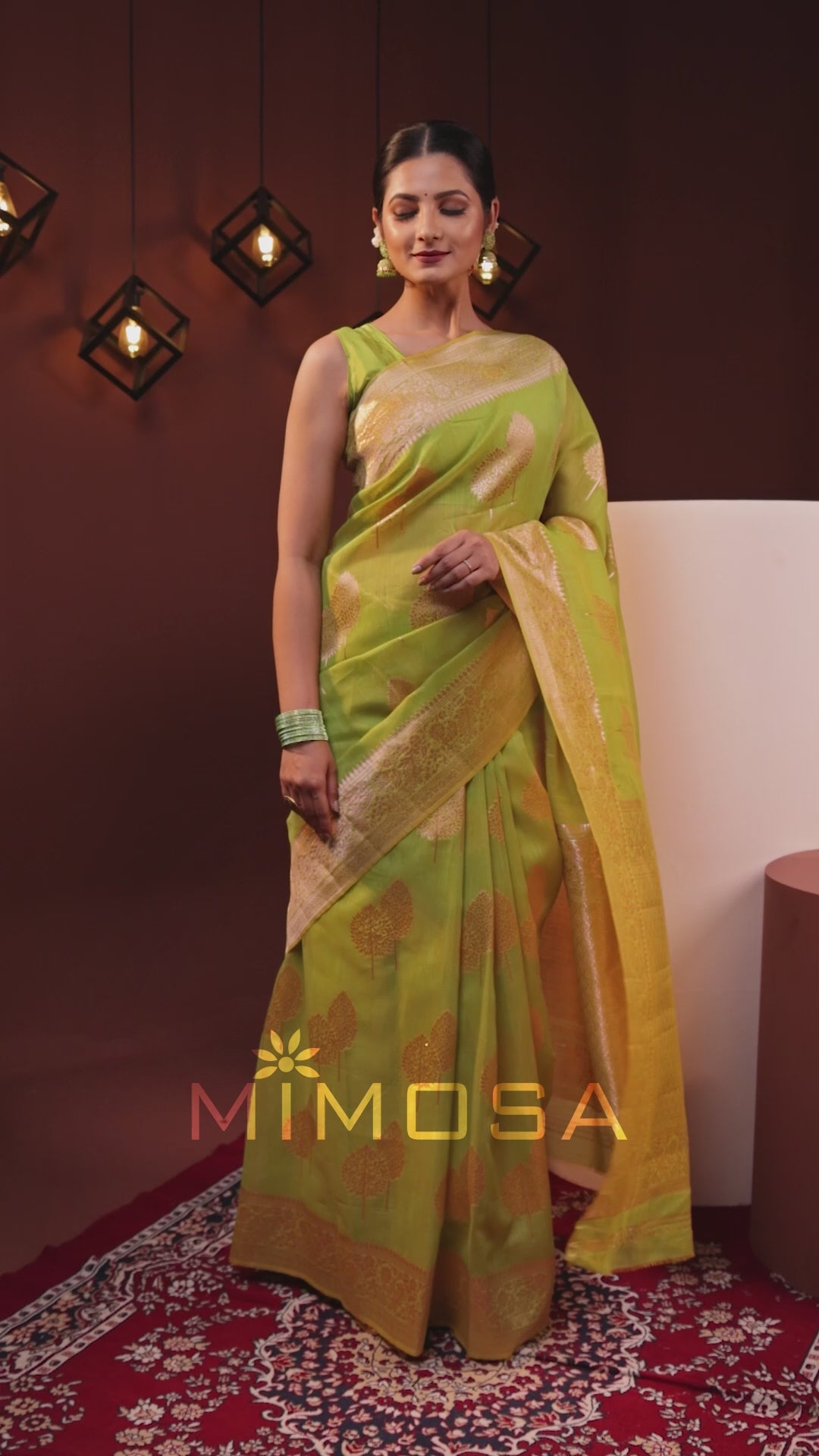 Mimosa Women's Woven Design Banarasi Style Art Silk Saree With Blouse Piece : SA00001756OLFREE