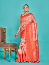 Mimosa Women's Woven Design Kanjivaram Art Silk Saree With Blouse Piece : SA00001283PCFREE