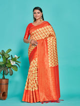 Mimosa Women's Woven Design Kanjivaram Art Silk Saree With Blouse Piece : SA00001280YLWFREE