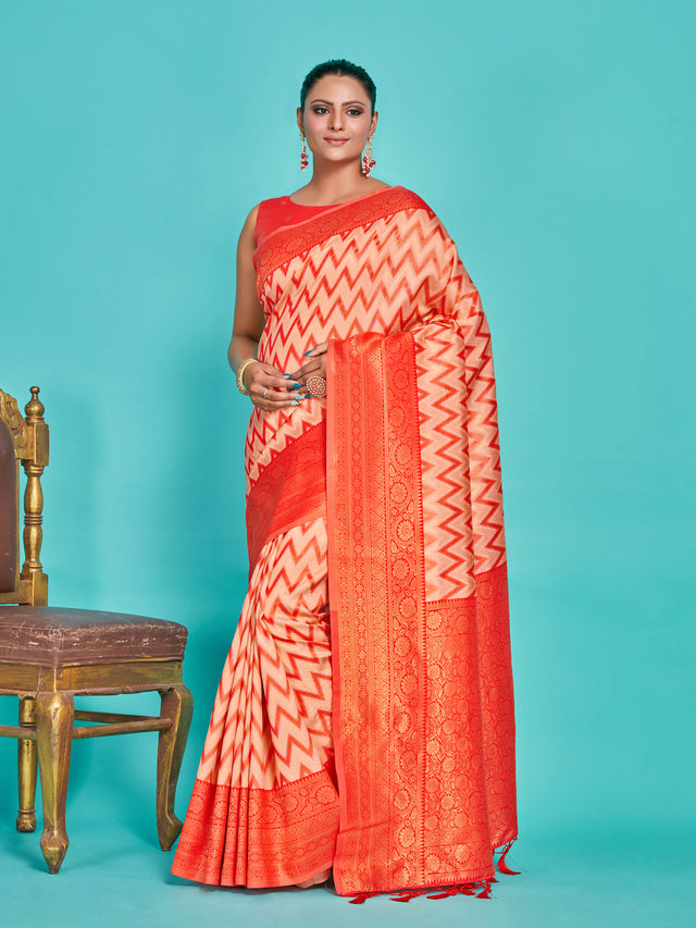 Mimosa Women's Woven Design Kanjivaram Art Silk Saree With Blouse Piece : SA00001280PCFREE