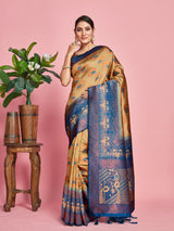 Mimosa Women's Woven Design Kanjivaram Art Silk Saree With Blouse Piece : SA00001295TSFREE