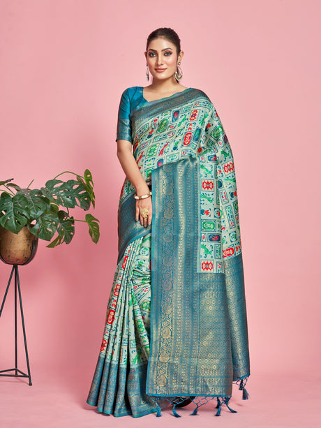 Mimosa Women's Woven Design Kanjivaram Art Silk Saree With Blouse Piece : SA00001277SFFREE