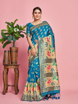 Mimosa Women's Woven Design Kanjivaram Art Silk Saree With Blouse Piece : SA00001259IBFREE