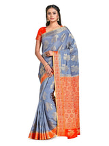 Mimosa Womens Art Silk Saree Kanjivaram Grey Color