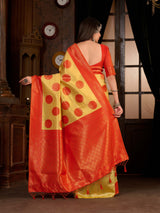 Mimosa Women's Woven Design Kanjivaram Art Silk Saree With Blouse Piece : SA0000889GD