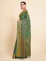 Mimosa Womens Art Silk Saree Kanjivaram Green Color