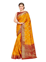 Mimosa Womens Art Silk Saree Kanjivaram Gold Color