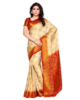 Mimosa Womens Art Silk Saree Kanjivaram Halfwhite Color