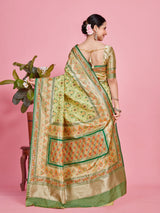 Mimosa Women's Woven Design Patola Style Art Silk Saree With Blouse Piece : SA00001378PSFREE