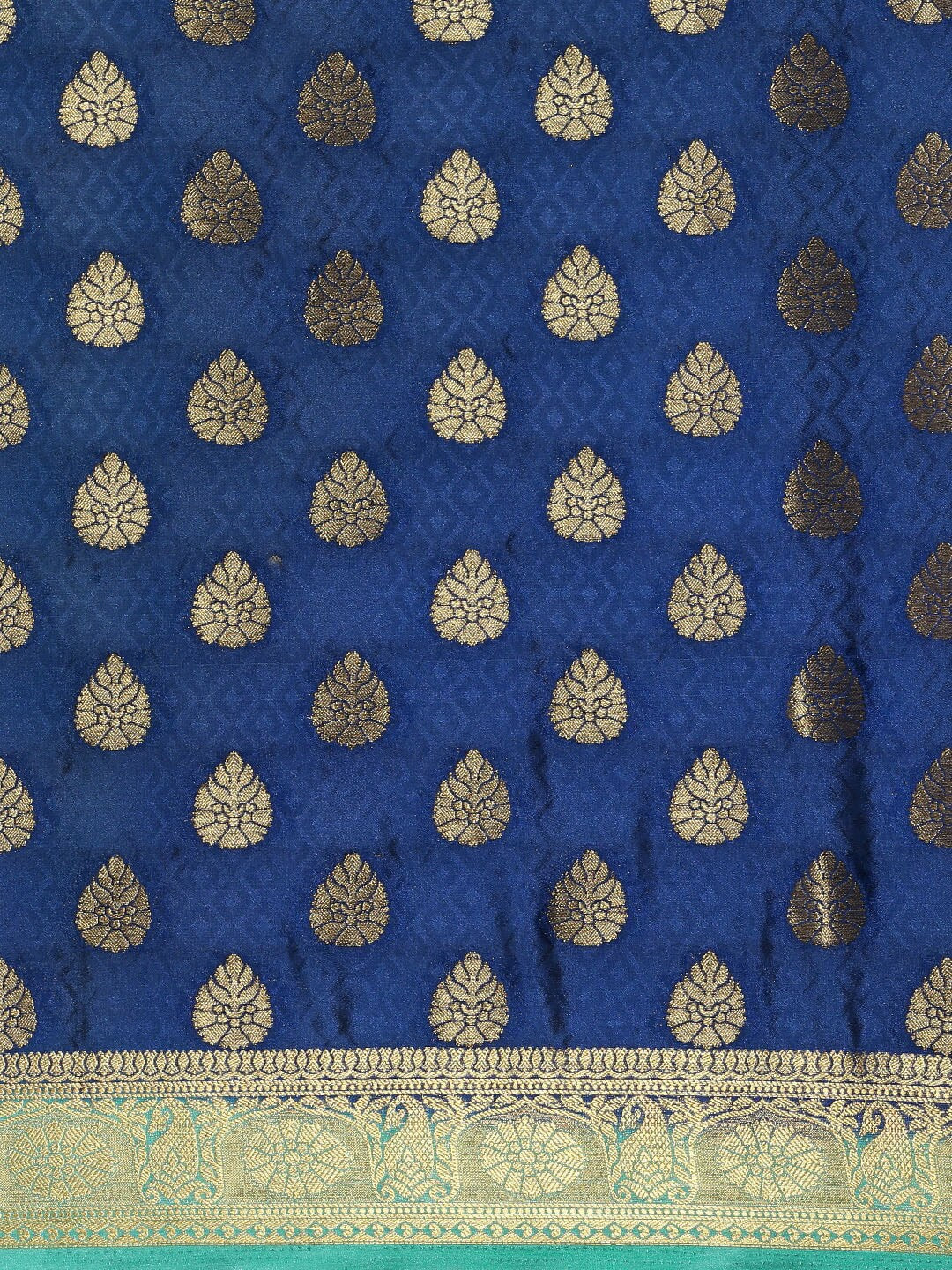 Mimosa Womens Crepe Saree Mysore Silk Royal Blue Color