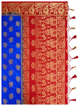 Mimosa Womens Art Silk Saree Kanjivaram Royal Blue Color