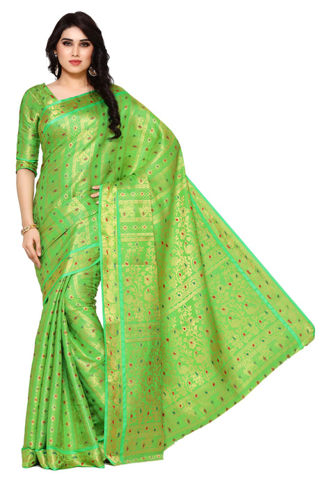 Mimosa Womens Art Silk Saree Kanjivaram Liril Color