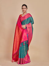 Mimosa Women's Woven Design Kanjivaram Style Art Silk Saree With Blouse Piece : SA00001290RMFREE