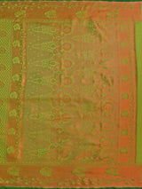 Mimosa Womens Art Silk Saree Kanjivaram Olive Color