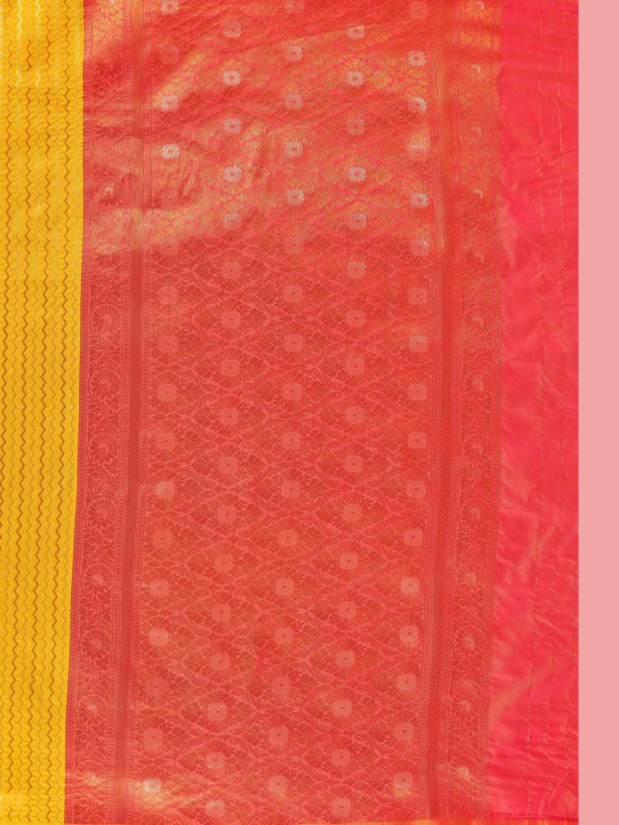 Mimosa Women's Woven Design Kanjivaram Style Art Silk Saree With Blouse Piece : SA00001375YLWFREE