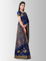 Mimosa Womens Art Silk Saree Kanjivaram Navy Blue Color